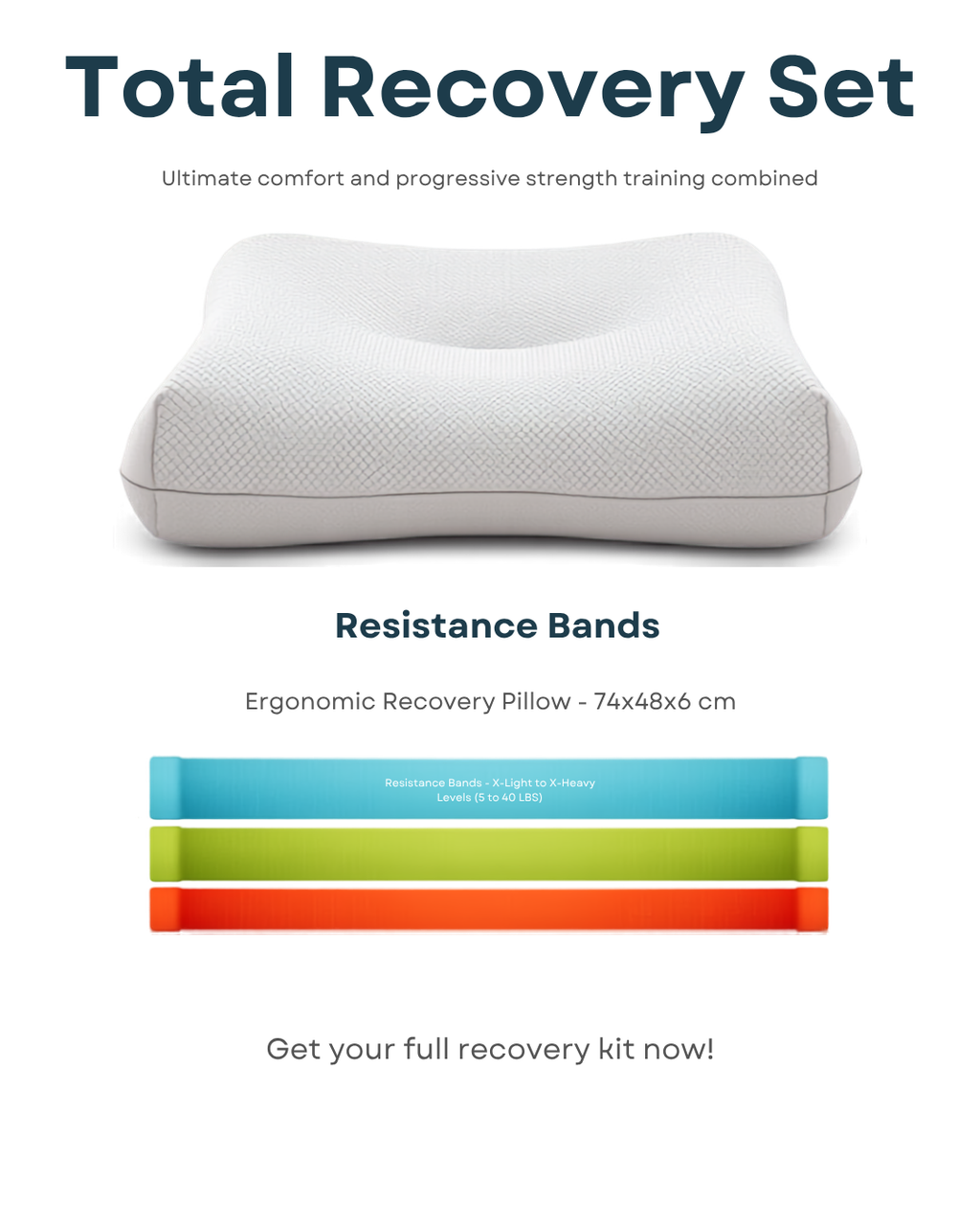 The "Total Recovery" Set – Ergonomic Pillow & Resistance Bands