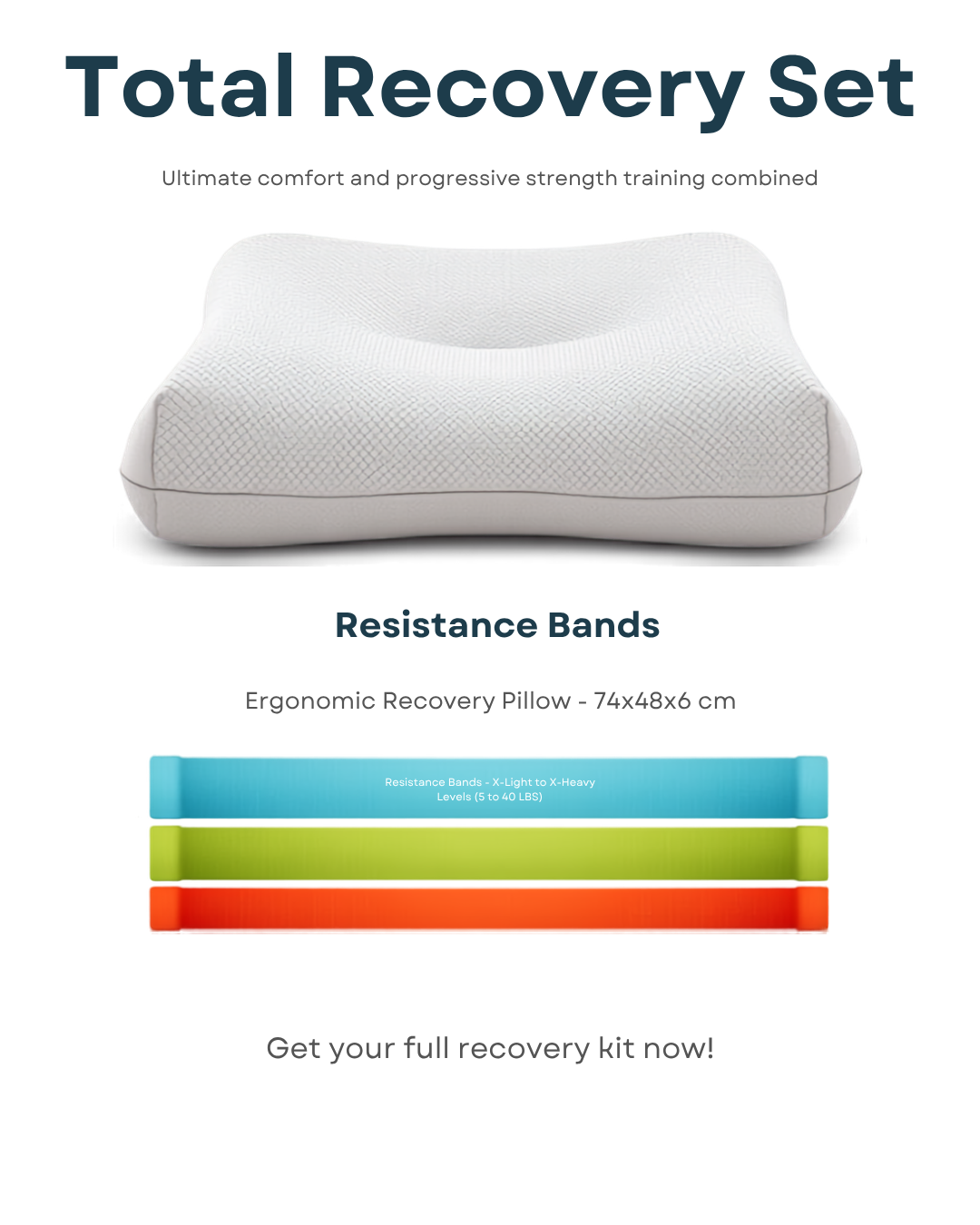 The "Total Recovery" Set – Ergonomic Pillow & Resistance Bands